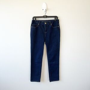 Chico's So Slimming Girlfriend Slim Leg Ankle Jeans Stretch Blue Size 4R/Chico0R